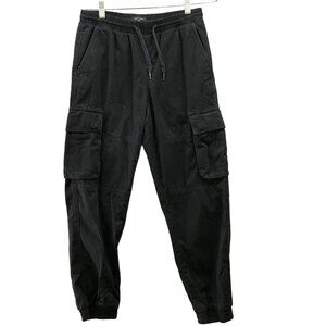 New Look Cargo Jogger Pants Mens Small‎ S Black Pull On Canvas Gorpcore Utility
